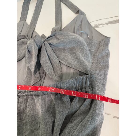 Hem & Thread Women's One-Piece Romper Tie-Back Gray Size Medium - Picture 5 of 6